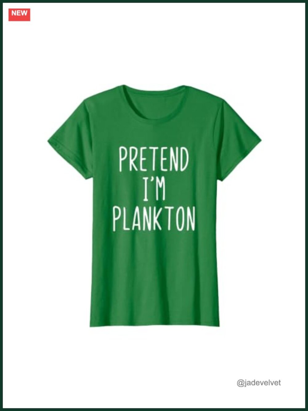Funny Pretend I'm Plankton Halloween Costume T-Shirt Lazy DIY Party Tee
